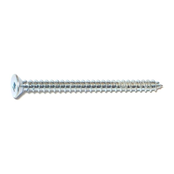 Midwest Fastener Sheet Metal Screw, #10 x 2-1/2 in, Zinc Plated Steel Flat Head Square Drive, 100 PK 08624 - main